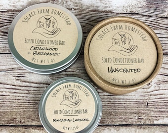 Handmade Solid Conditioner Bar: Hair Detangler + Beard Balm