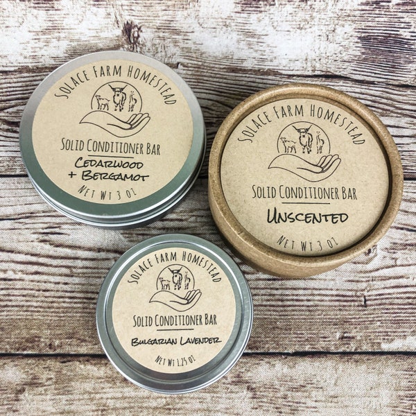 Acondicionador sólido artesanal en barra: desenredante para el cabello + bálsamo para barba