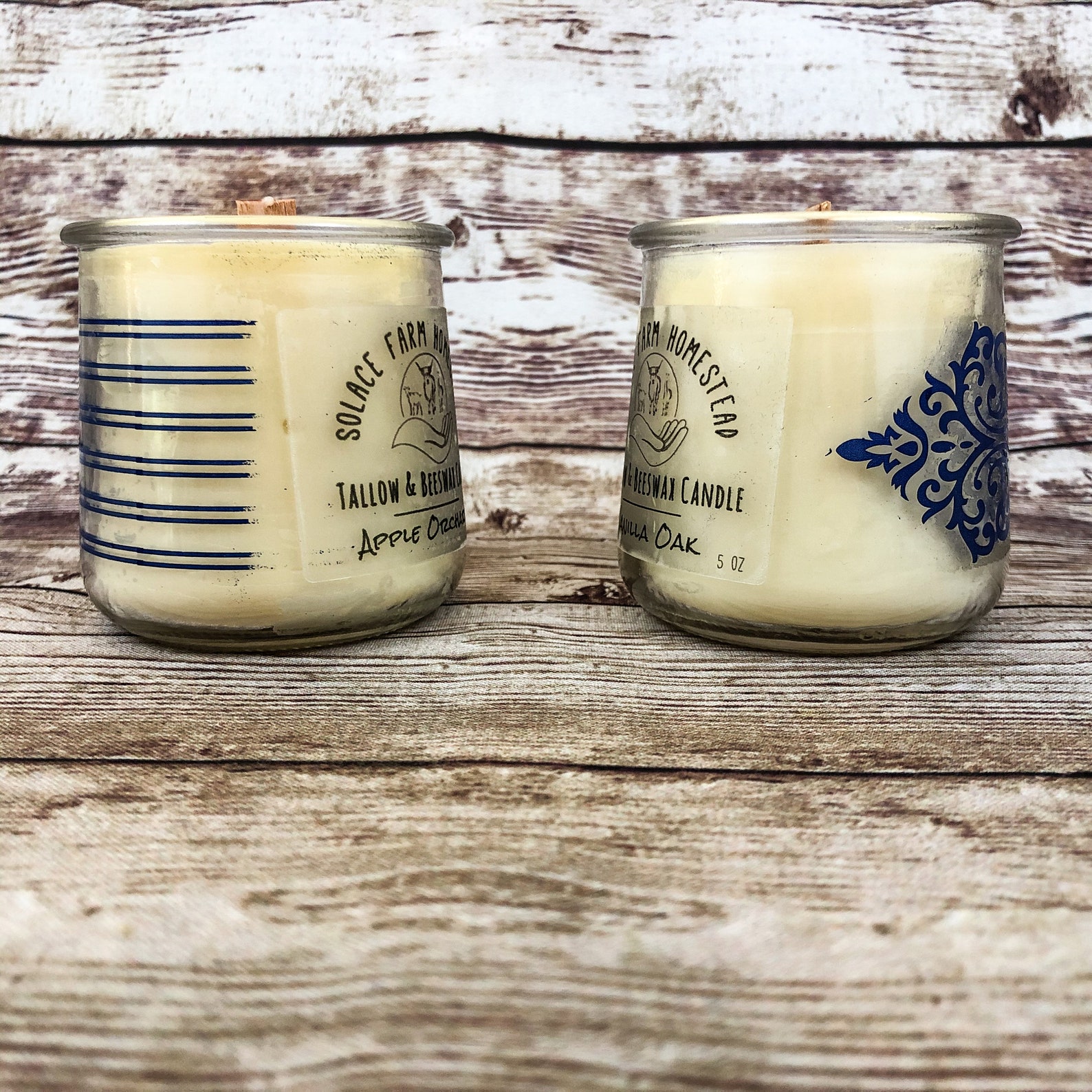 Tallow Beeswax Candle 5 oz Wooden Wick Candle with Etsy