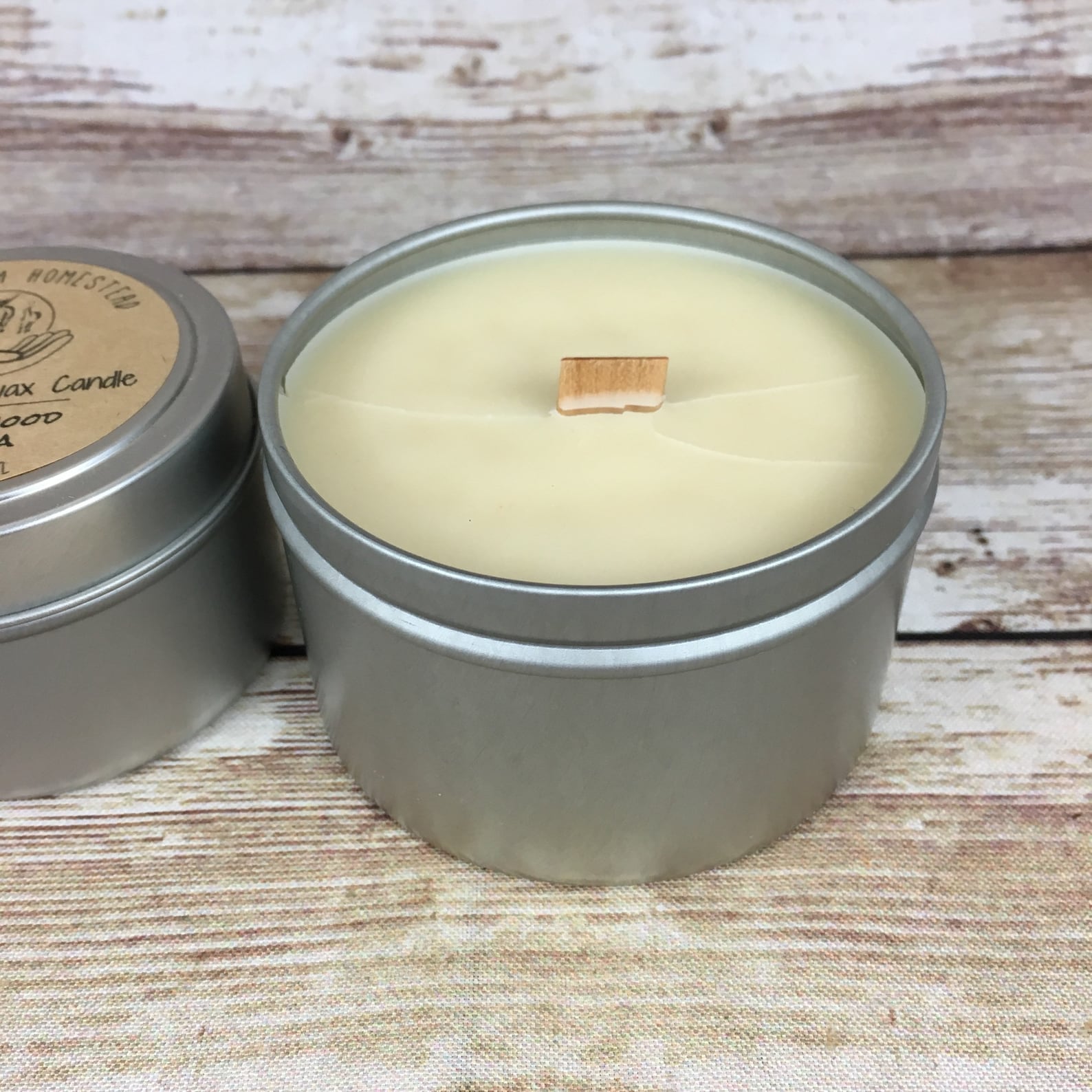 Tallow and Beeswax Candle Wooden Wick Candle With Etsy
