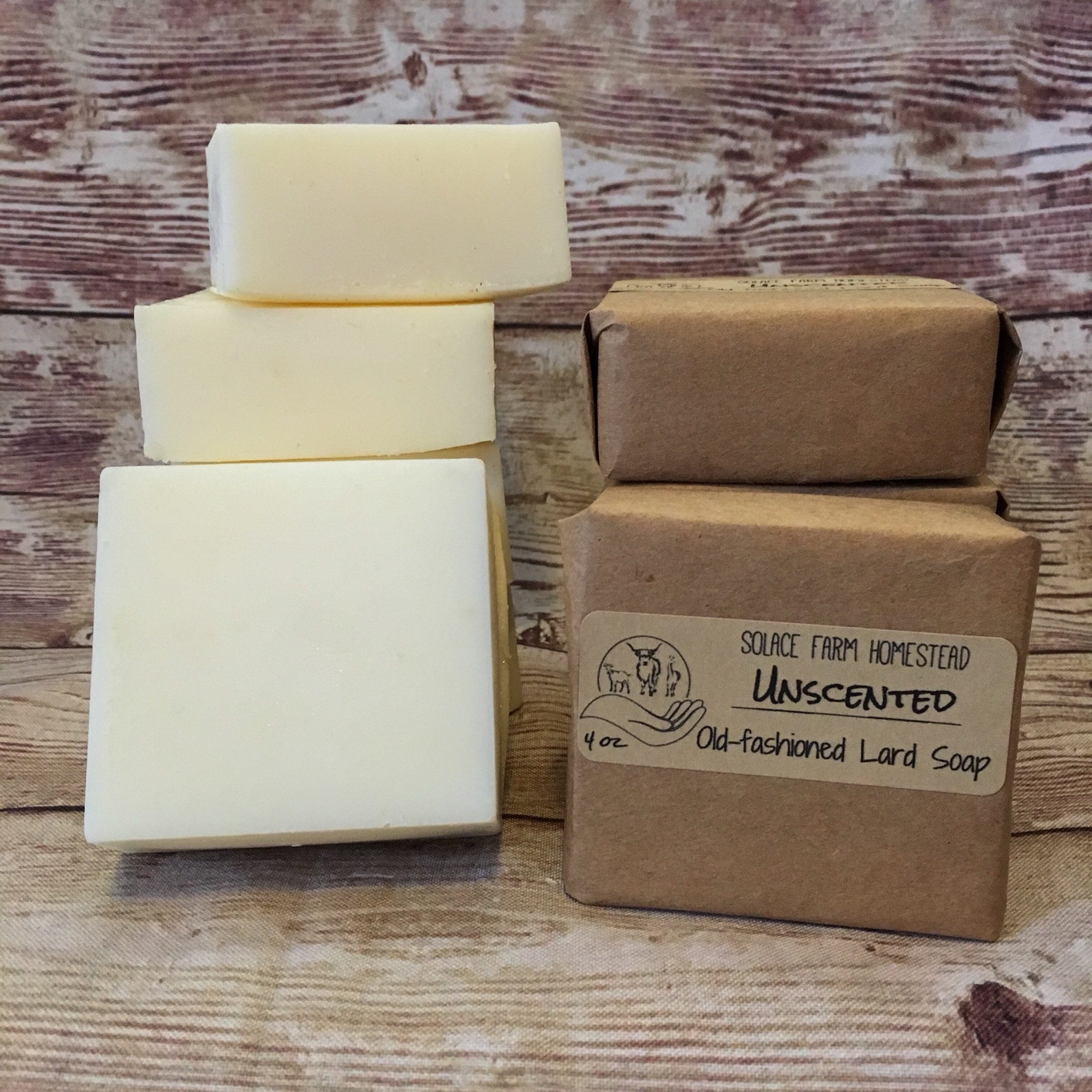 6Pack Unscented Lard Soap Affordable OldFashioned Lard Etsy