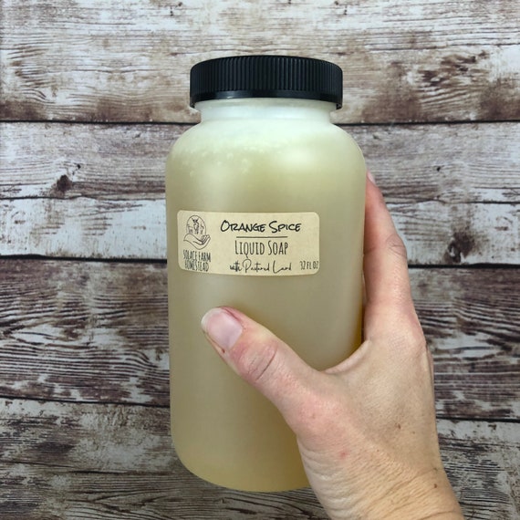 Handmade Liquid Soap Refill: Lard + Coconut Oil Soap in Up-Cycled Packaging