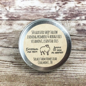Face Tallow Salve, Grass-fed Sheep Tallow Moisturizer for Acne-Prone Face and Sensitive Skin image 2