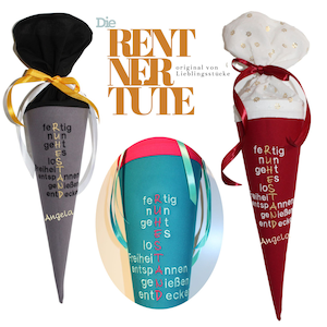 Geschenk Rente - Rentnertüte mit Namen, kleine Schultüte zum Ruhestand / zur Verabschiedung