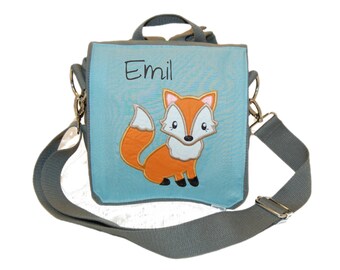 Kindergartentasche / Rucksack FUCHS mit Namen in grau von Lieblingsstücke 4330