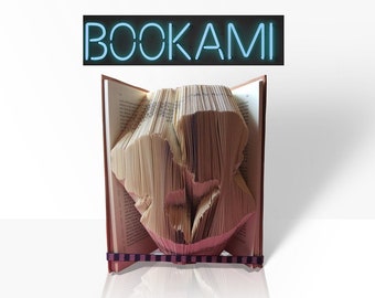 3D Book Art - Pattern - Book Folding Pattern - Folded Book Art - 1st Anniversary Gift - PDF Download - 1st anniversary gift - book fold
