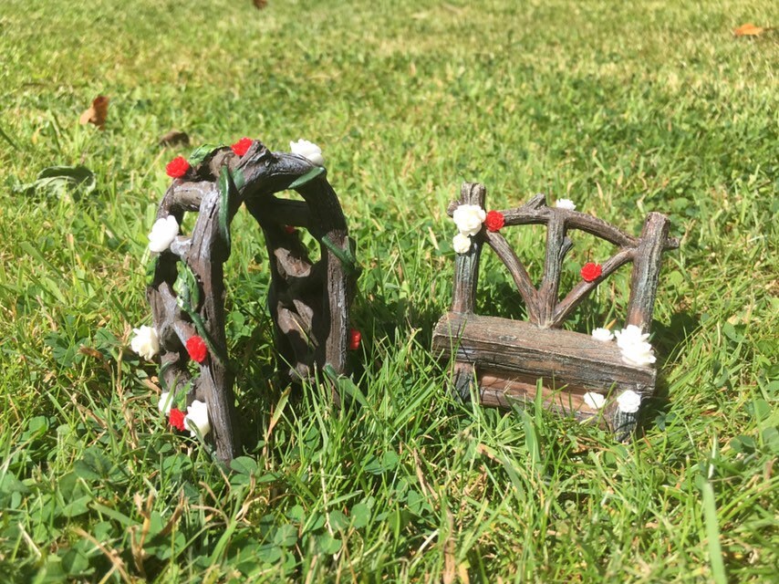 Fairy Garden Bench And Arch Set Etsy