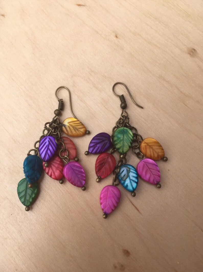 Multicolour Leaf Earrings
