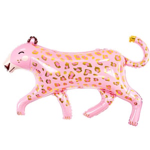 40" Pink Leopard Balloon, Safari Birthday Party Balloons, Jungle Balloon, Animal Balloons, Birthday Party Decorations