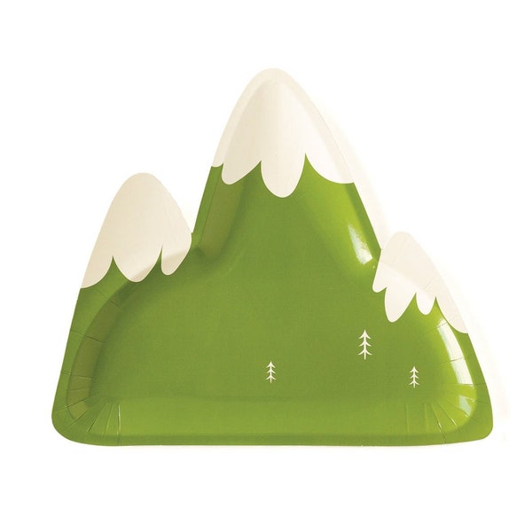 Assiettes en papier en forme de montagne, vaisselle de fête Adventure Bear, Wild One Party, décorations d'anniversaire pour enfants, thème de camp de fête de 1er anniversaire pour garçons