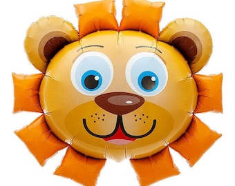 35" Jumbo Lion Balloon, First Birthday Animal Safari Birthday Party Decor, Circus Party Decorations, Jungle Party Decor
