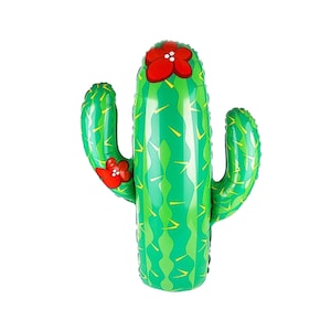 41&quot; Jumbo Cactus Balloon, Wild West Birthday Party Decorations, Fiesta Summer Party Decor, Birthday Party Decorations, Cactus Baby Shower