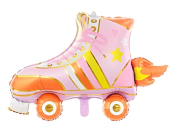 29" Retro Skate Balloon, Girls Skating Party Decoration, Kids Birthday Party Decoration, Roller Blade Party Birthday Décor
