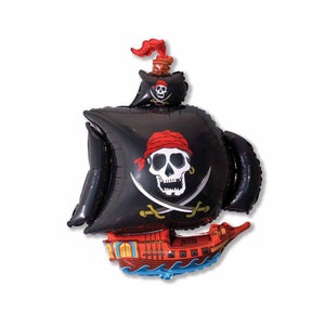 36" Giant Pirate Ship Foil Balloon, Pirate Birthday Party, Boys Birthday Party Décor Party Supplies