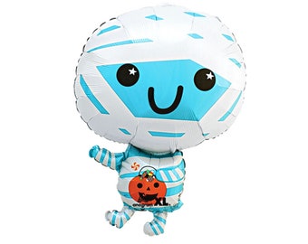 22" Large Happy Mummy Balloon, Halloween Balloons, Kids Halloween Party Decorations, Trick or Treat Decorations