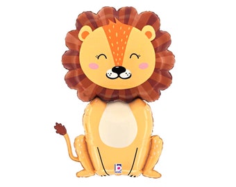32" Safari Party Lion Balloon, Jungle Party Balloon, Large Animal Foil Balloons, Kids Animal Party Décor, Birthday Party Decorations