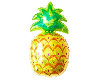 Gold Pineapple Balloons,  Tropical Luau Party Decorations, Hawaiian Summer Birthday Party