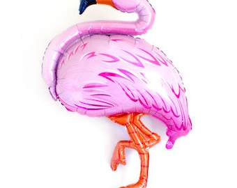 Pink Flamingo Party Balloon, Beach Party Decorations, Summer Pool Party Decor, Pink Birthday Balloon
