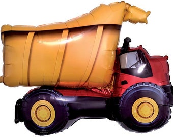 32" Dump Truck Balloon, Construction Birthday Party Decorations, Boys Birthday Party Décor, Digger Dumper Balloon Décor