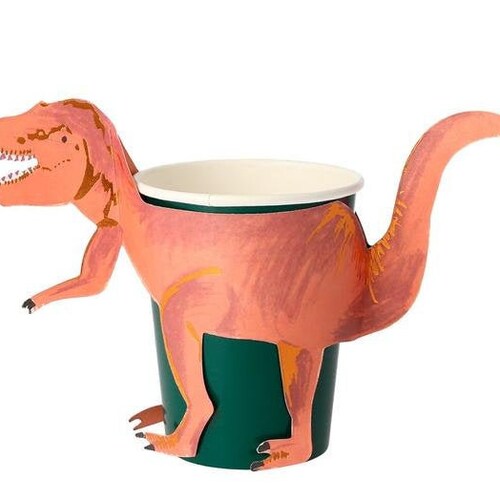 Trex Dinosaur Paper Cups Dino Party Disposable Tableware for Etsy