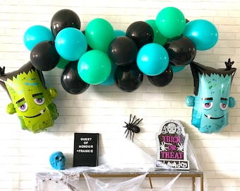 Reversible Halloween Balloon, Frankenstein Balloon,  Creepy Party Supplies, Kids Halloween Party Décor, Spooky Birthday Decorations