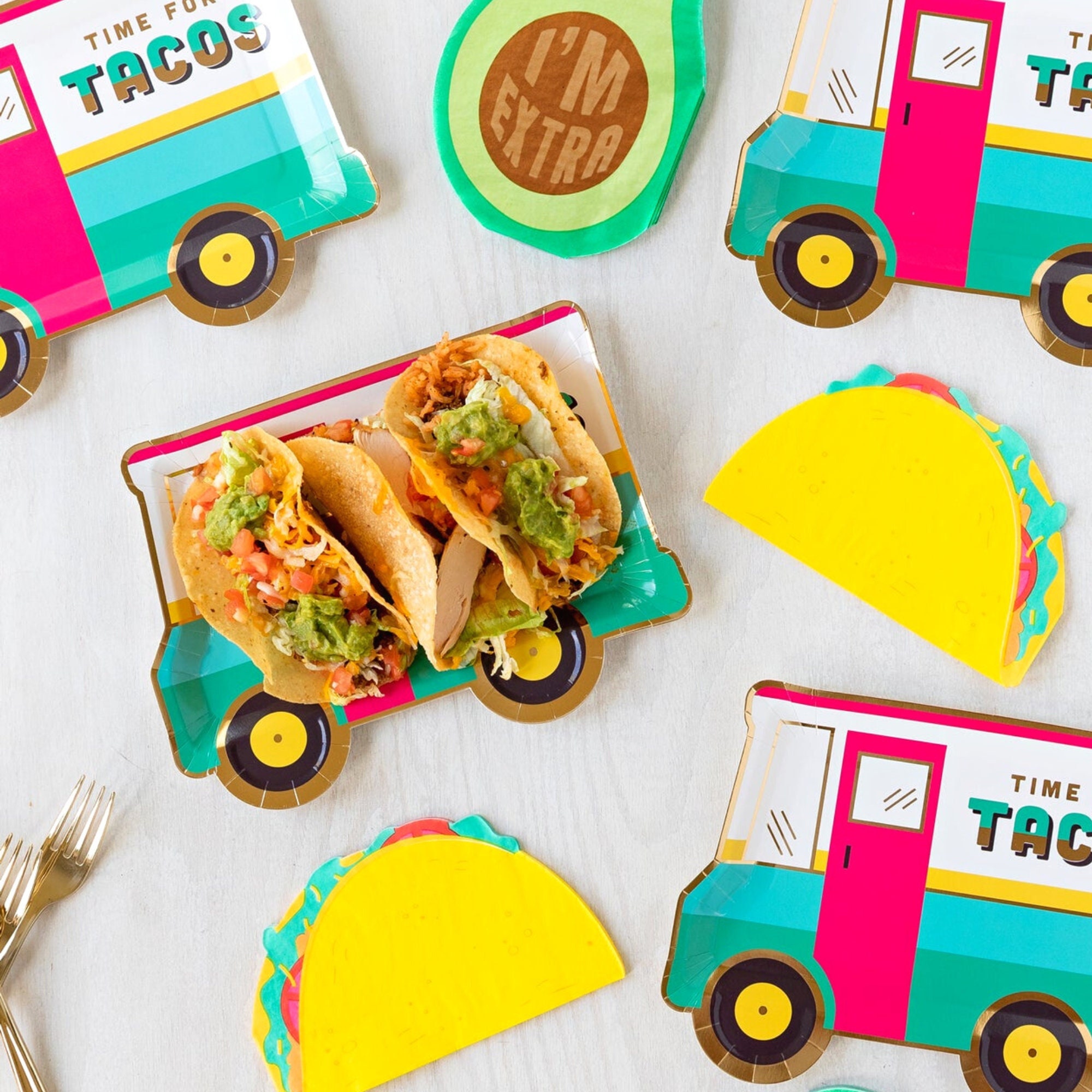 Taco Shaped Paper Napkins Fiesta Tableware Taco Bout a Party Baby Shower Party Napkins
