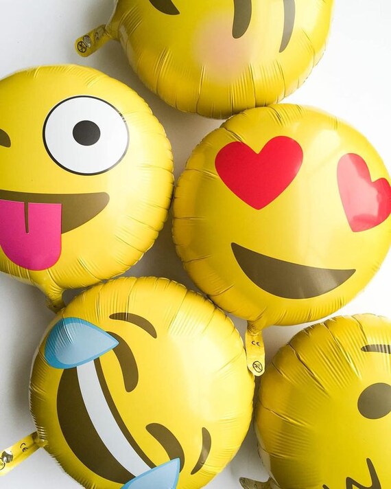 Love Emoji Balloon Set Emoji Birthday Party Wink Emoji Etsy