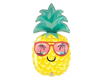37" stor ananasfolieballong, tropisk fest heliumballongdekor, grillfest, poolparty hawaiiansk aloha-festdekorationer
