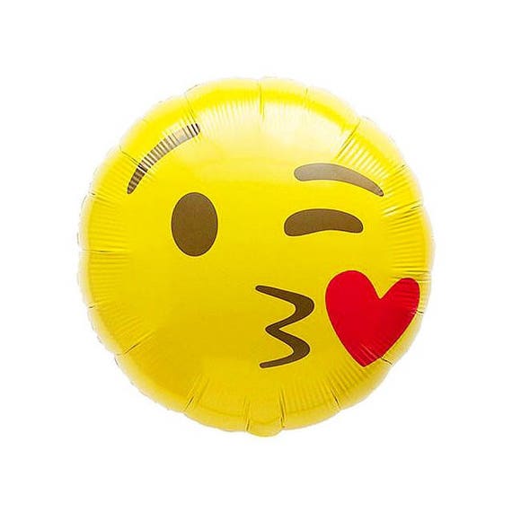 Kiss Emoji Balloonbirthday Decor Birthday Balloon Emoji Etsy