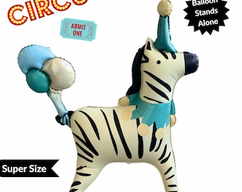11-Piece Circus Zebra Balloon Bouquet – Carnival Party Decoration For Birthday & Animal Themes