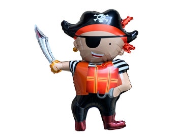 Piratfest, Piratfödelsedagsfolieballong, Piratfödelsedagsfest, Piratdekoration, Pojkfödelsedagsfestdekorationer, Festtillbehör