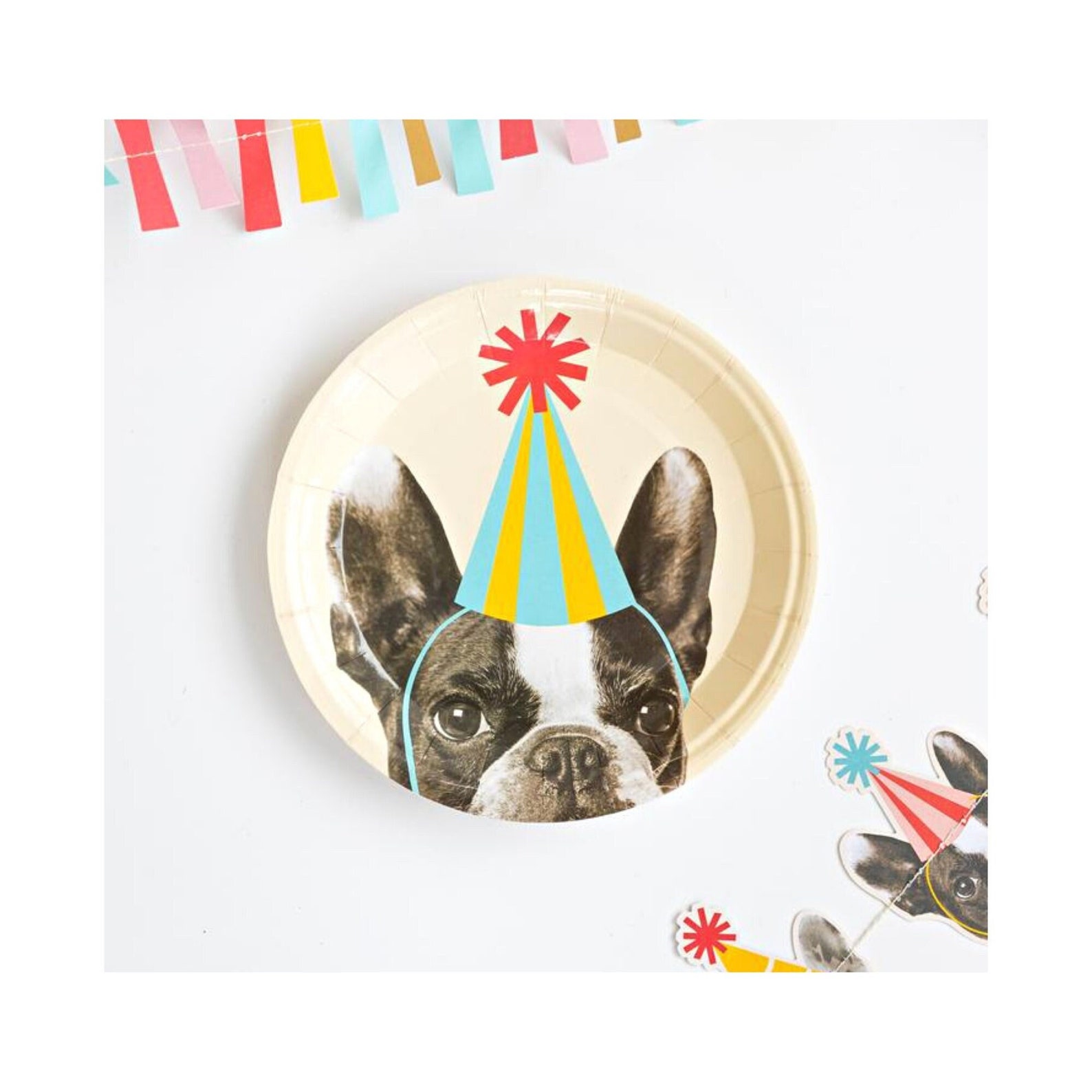 Dog Party Paper Plates Dog Theme Party Supplies French Etsy