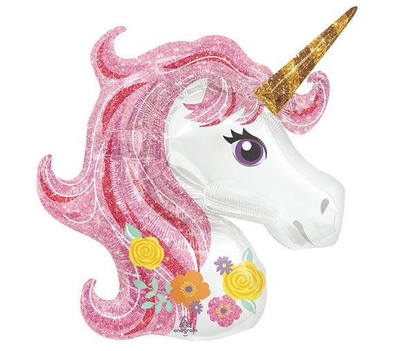 Unicorn Foil Head Balloon: Girls Birthday Party Decoration