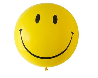3" Jumbo Smiley Face Balloon, Yellow Happy Face Party Balloons