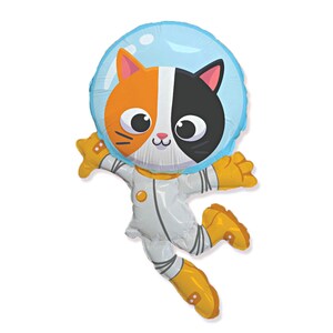 38" Jumbo Cat Balloon, Astronaut Balloon, Space Party Balloon Kids Birthday Party Decorations, Outer Space Theme Boys Birthday Party Décor image 8