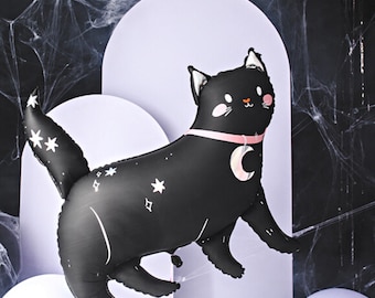 Large Black Cat Balloon, Foil Halloween Balloon Party Décor, Halloween Party Decorations, Spooky Kids Halloween Party