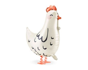 Large hen balloon, Farm animal themed birthday party, animal shaped balloon, birthday party supplies, party decorations, chicken balloon