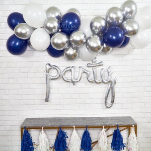 Blue & White Custom Balloon Garland, Engagement Party, Boys Birthday Party Decor