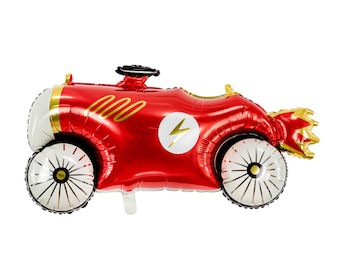 Boys Birthday Red Car Balloon, Racing Car Birthday Party Balloon, Giant Foil Balloon, Boys Birthday Party Decorations, Kids Party Balloons