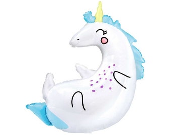 28" Kawaii Unicorn Balloon, Unicorn theme Girls Birthday Party Decorations, Birthday Balloon, Children's Unicorn Party Balloon Animal