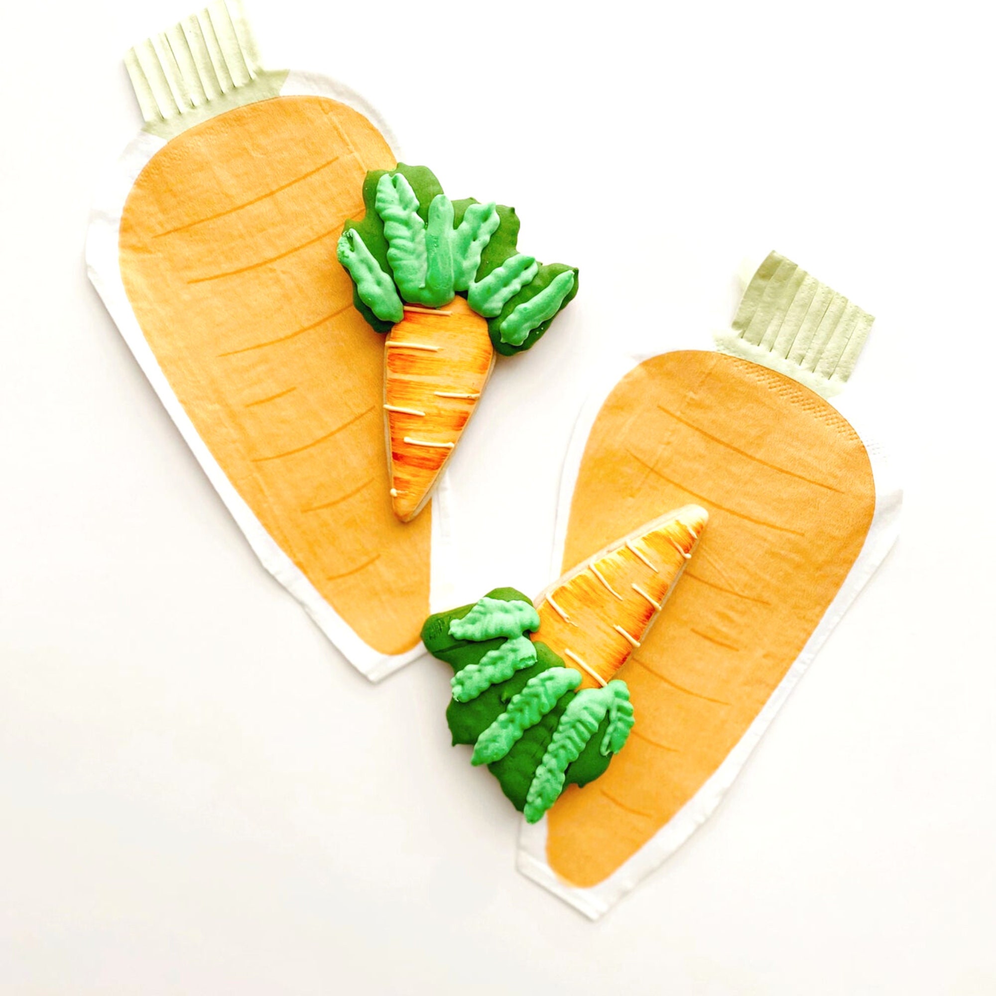 24 Carrot Shaped Napkins Rabbit Party Napkins Kids Easter Party Table Dcor 1st Birthday Party Napkins