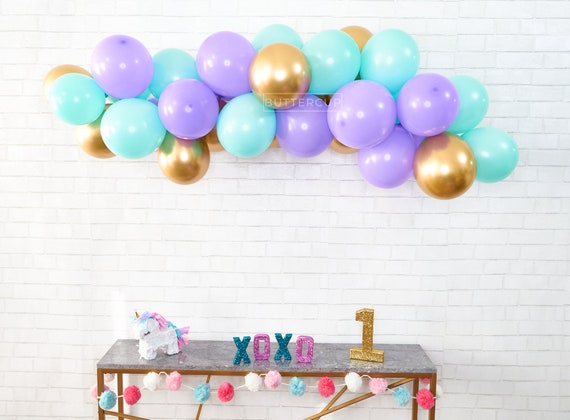 Mermaid Party Balloon Garland DIY Kit, Under the Sea Party Decorations,  Girls Birthday Party Balloon Arch, Ocean Party Décor 