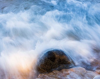 Worn Smooth 1 - Lake Superior waves wash over shoreline rock