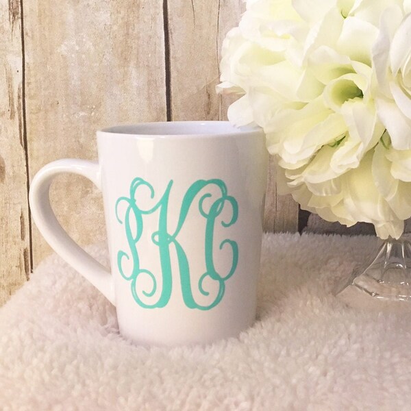 Monogram Coffee Mug Etsy