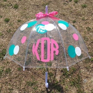 34&quot; Clear Dome Child Monogram Umbrella