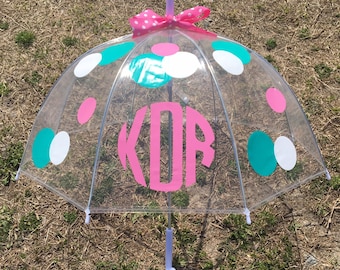 34&quot; Clear Dome Child Monogram Umbrella