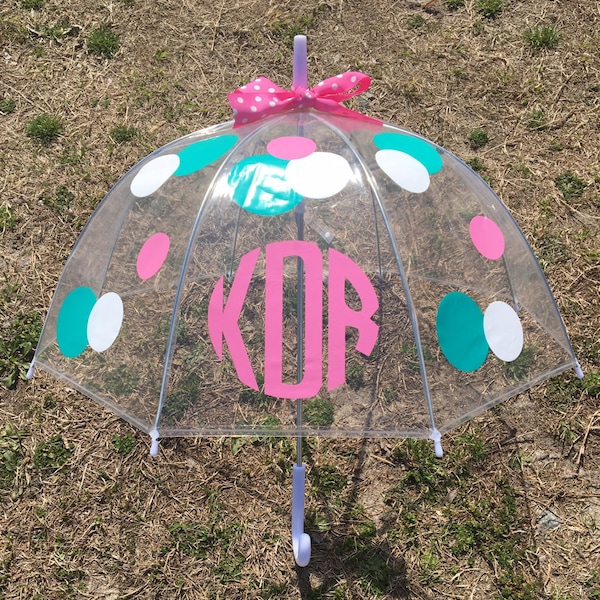 34" Clear Dome Child Monogram Umbrella