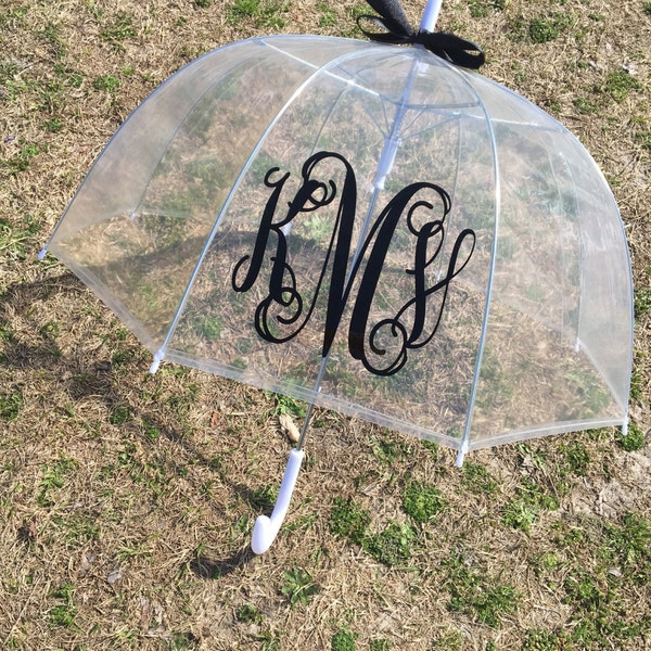 monogram umbrella, bridesmaid gift, personalized gift, dome umbrella