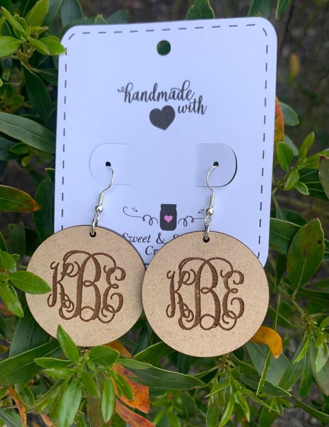 Engraved Monogram Earrings Personalized Earrings Custom Etsy