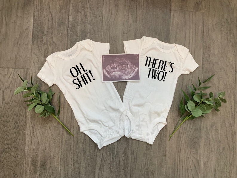 Twin announcement Pregnancy announcement funny twin | Etsy